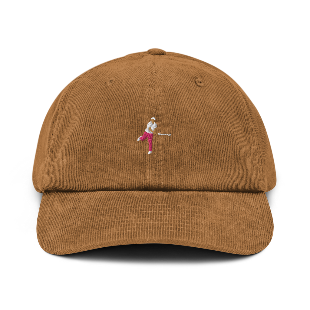 Manchester Pink Polo corduroy golf cap by Bunkersand