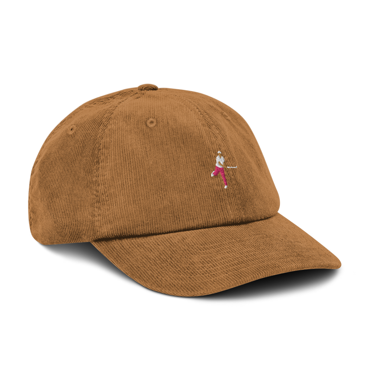 Manchester Pink Polo corduroy golf cap by Bunkersand