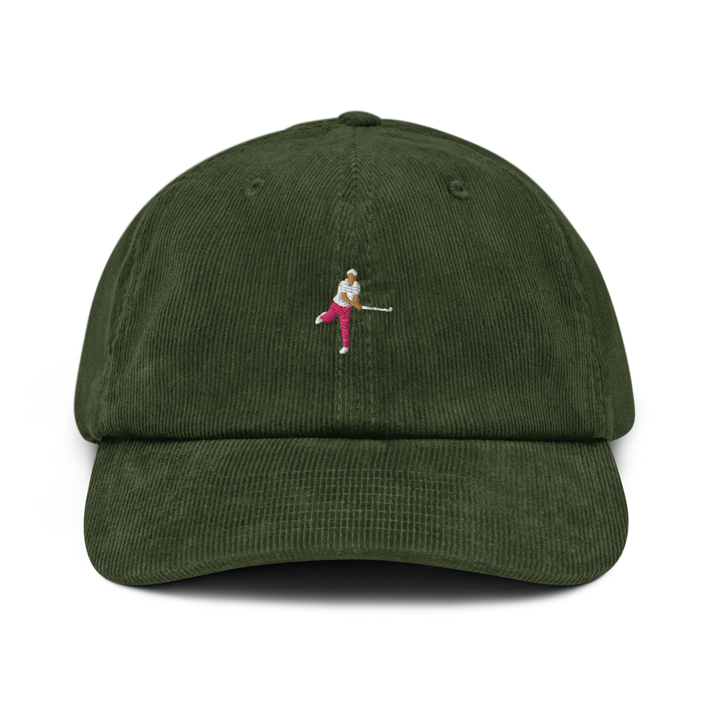 Manchester Pink Polo corduroy golf cap by Bunkersand